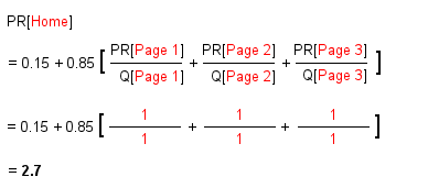 Homepage PageRank Calculation Formula